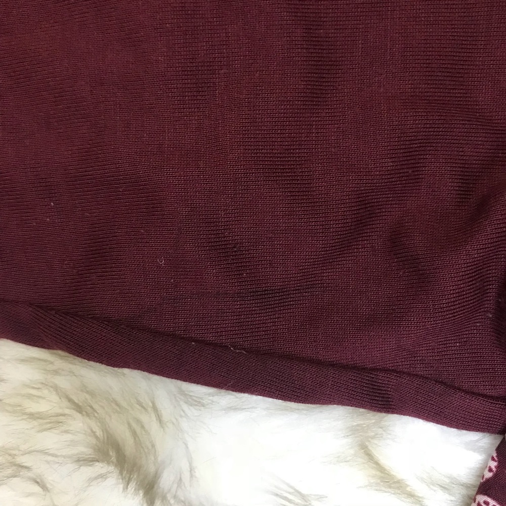 Loft Burgundy Patterned Blouse - image 4